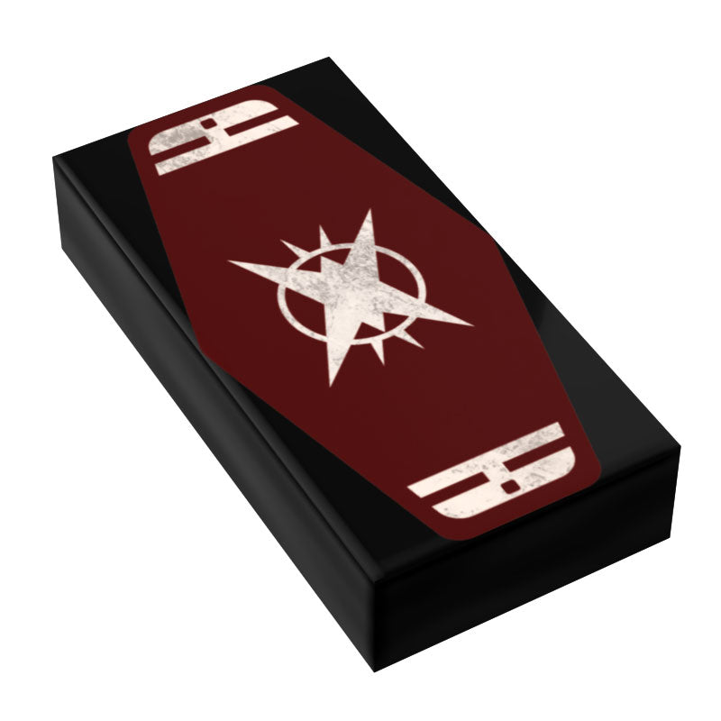 Red Ace Sabacc Card Custom Printed 1x2 Tile made using LEGO part - B3 Customs B3 Customs