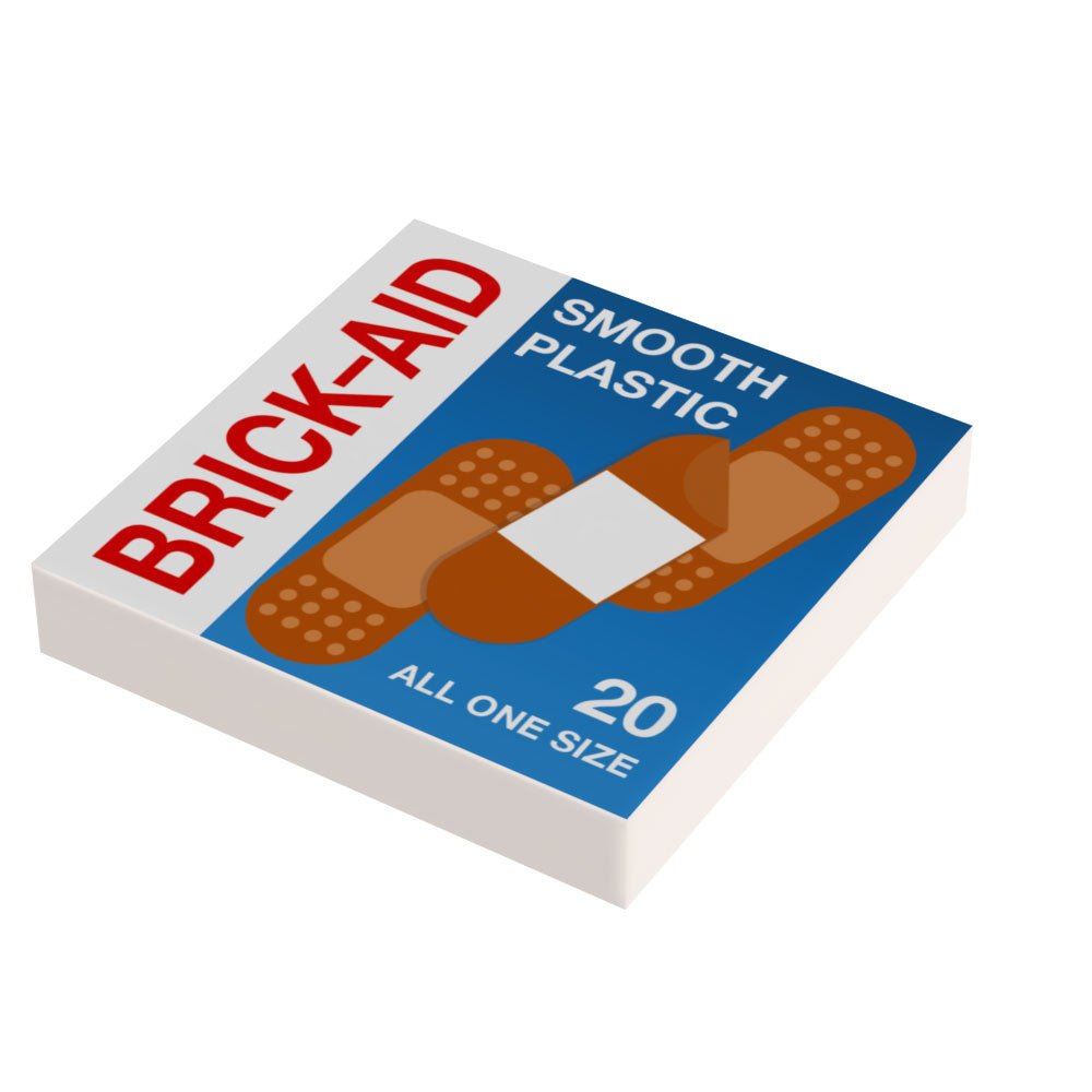 Brick-Aid, First Aid (2x2 Tile) made using LEGO parts - B3 Customs B3 Customs