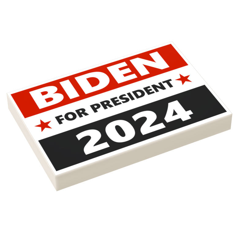 Biden 2024 Election USA Campaign Sign (2x3 Tile) made using LEGO part - B3 Customs B3 Customs