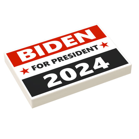 Biden 2024 Election USA Campaign Sign (2x3 Tile) made using LEGO part - B3 Customs B3 Customs