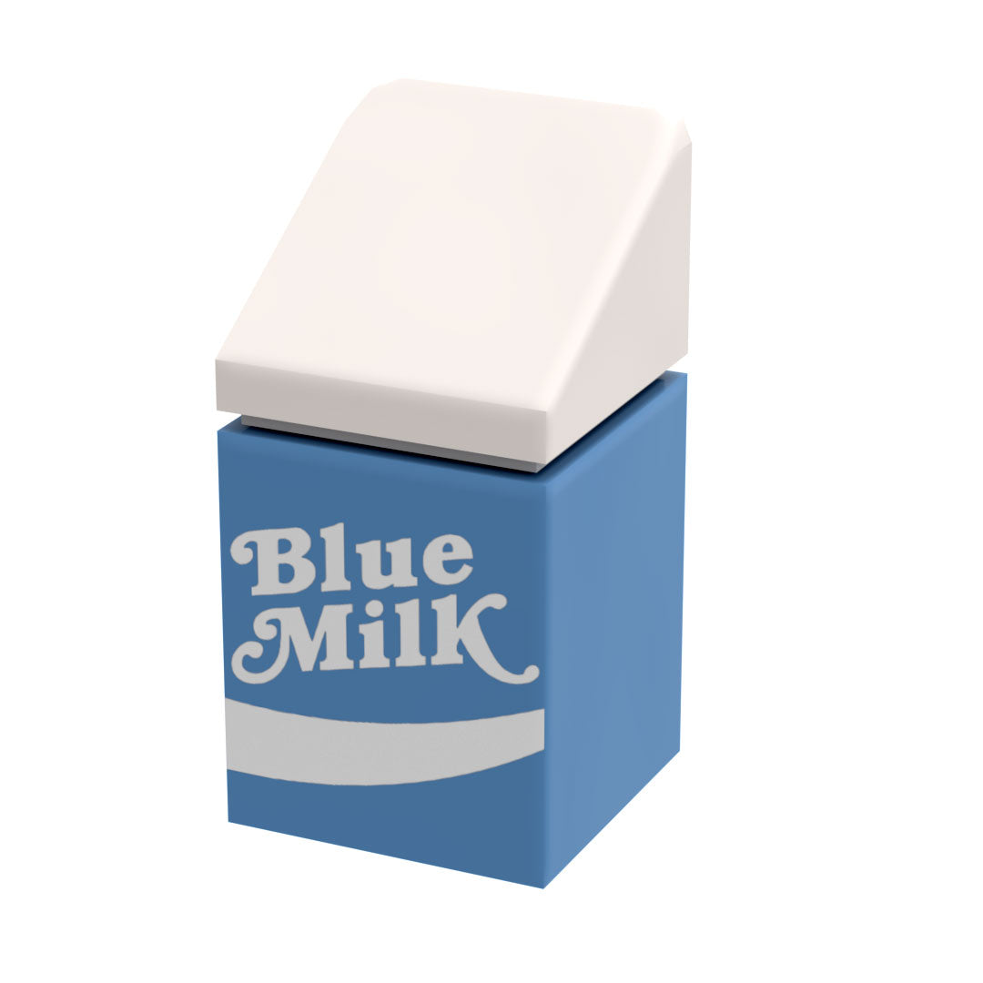 B3 Customs® Blue Milk Carton made from LEGO parts B3 Customs