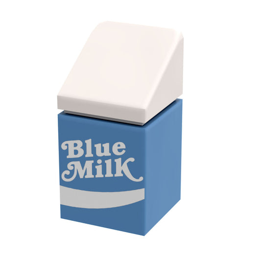 B3 Customs® Blue Milk Carton made from LEGO parts B3 Customs