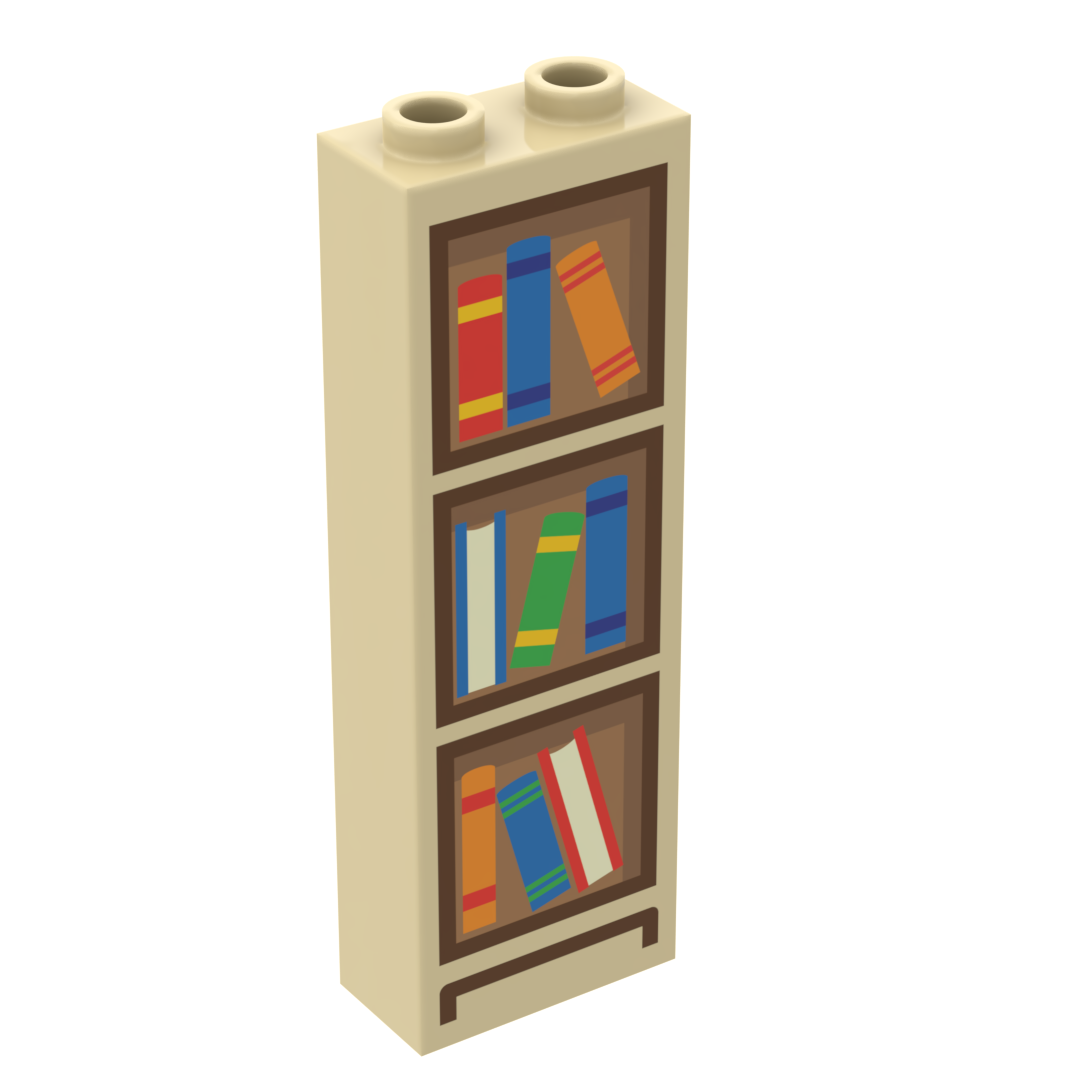 Bookshelf (1x2x5 Brick) made using LEGO parts - B3 Customs B3 Customs