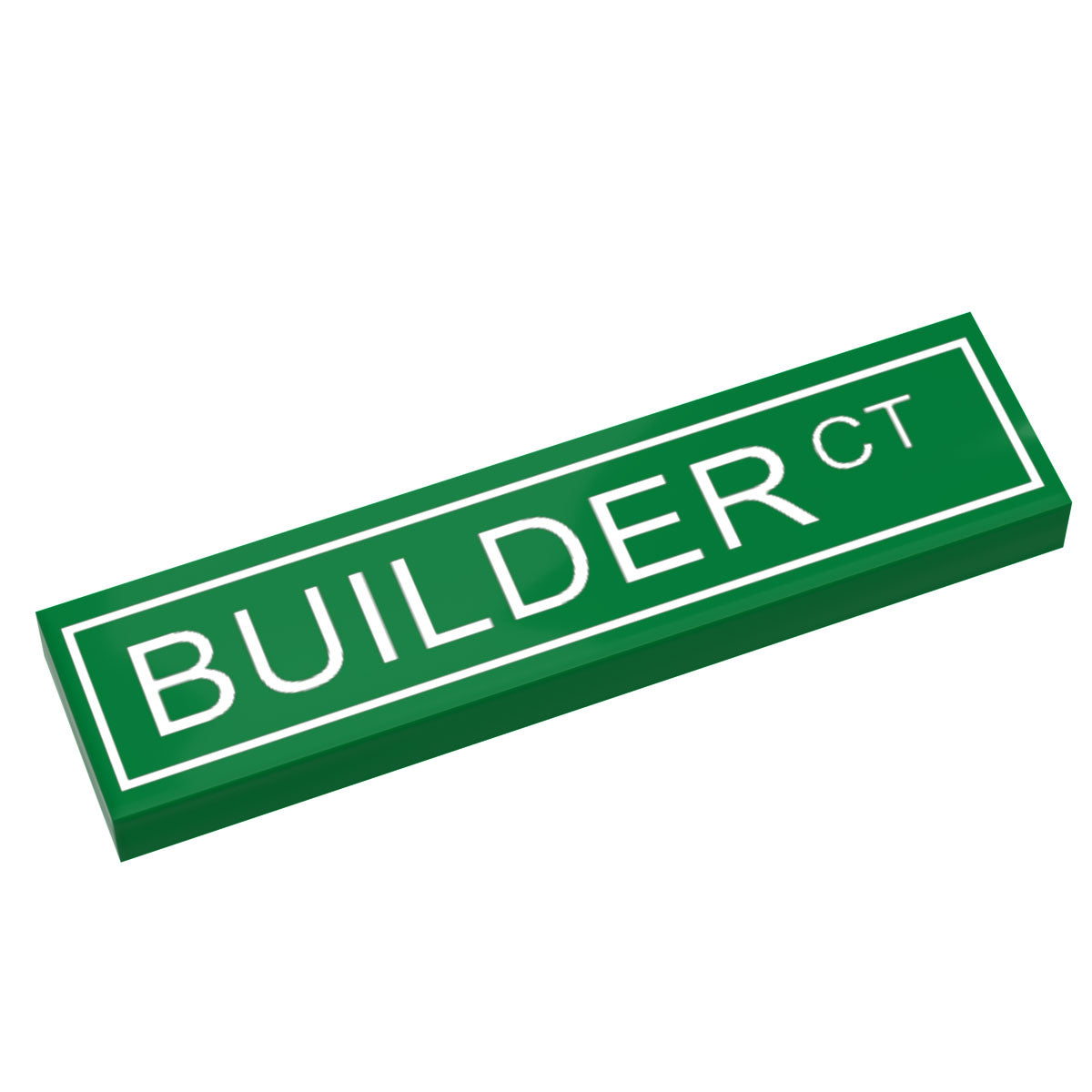Builder Court Street Sign made with LEGO part (1x4 Tile) - B3 Customs B3 Customs