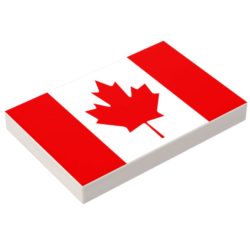 Canada Flag (USA) (2x3 Tile) made using LEGO part - B3 Customs B3 Customs
