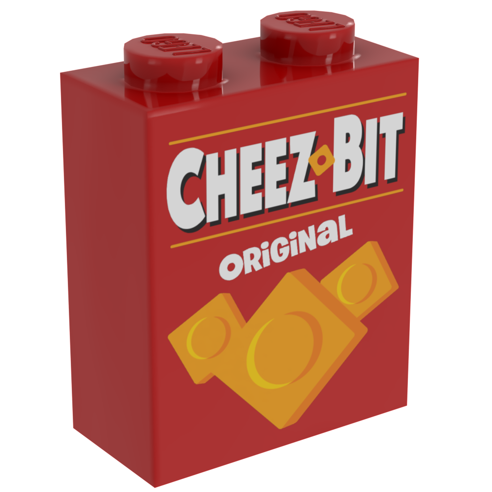 Cheez-Bits Minifig Snack Box made using LEGO part - B3 Customs B3 Customs