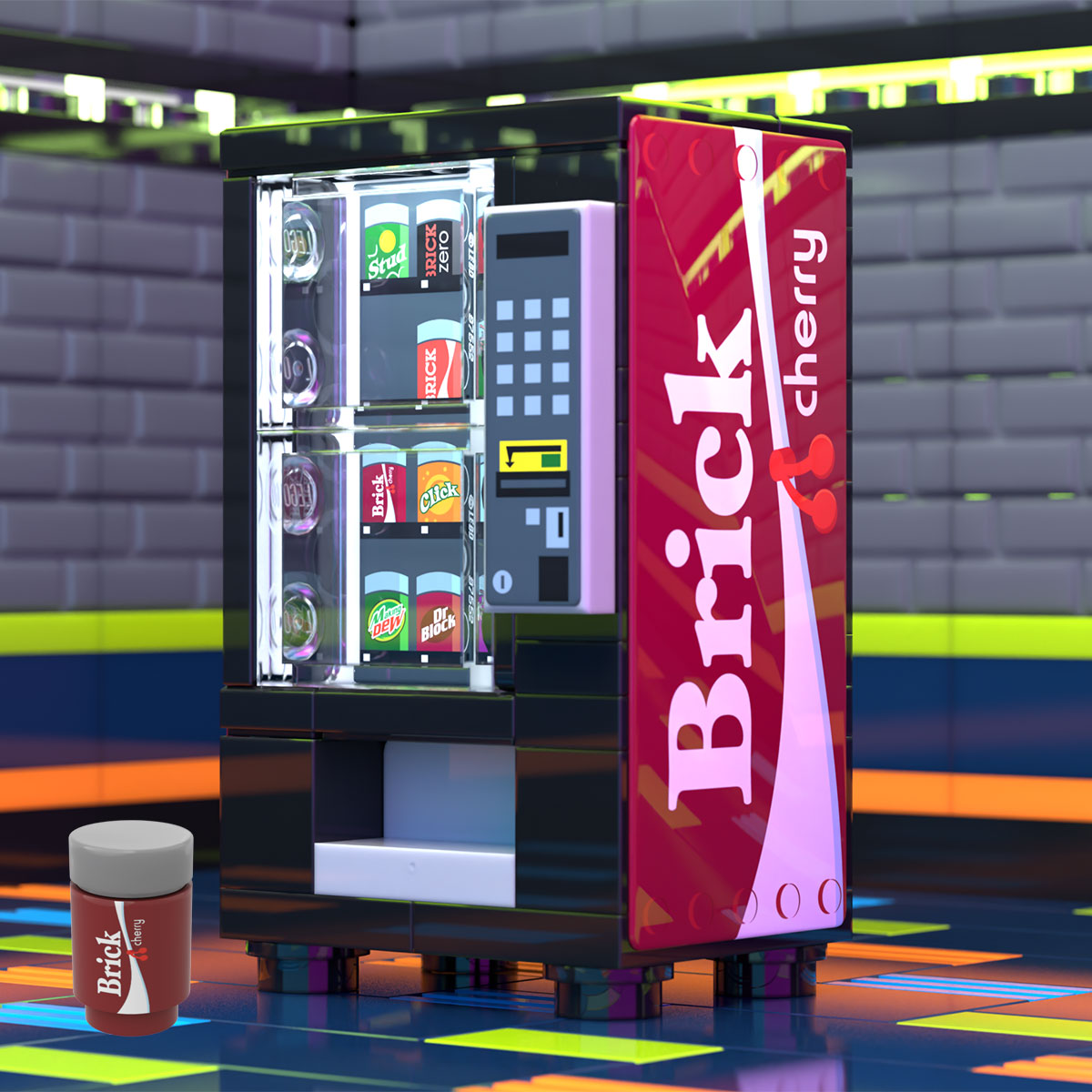 Cherry Cola Soda Vending Machine made using LEGO parts B3 Customs