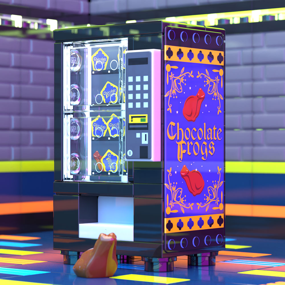 Chocolate Frogs Vending Machine Building Set made using LEGO parts B3 Customs