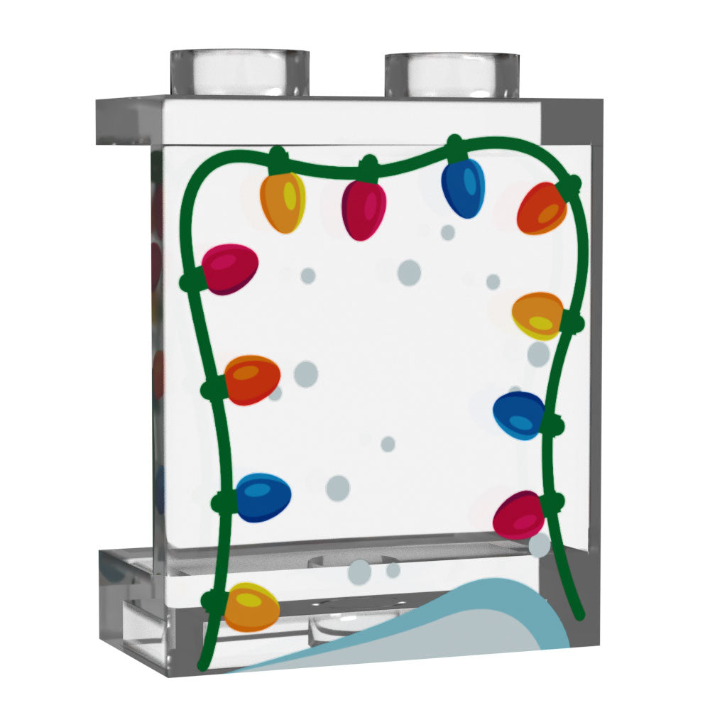 Window with Christmas Lights made using LEGO part 1x2x2 Panel - B3 Customs B3 Customs