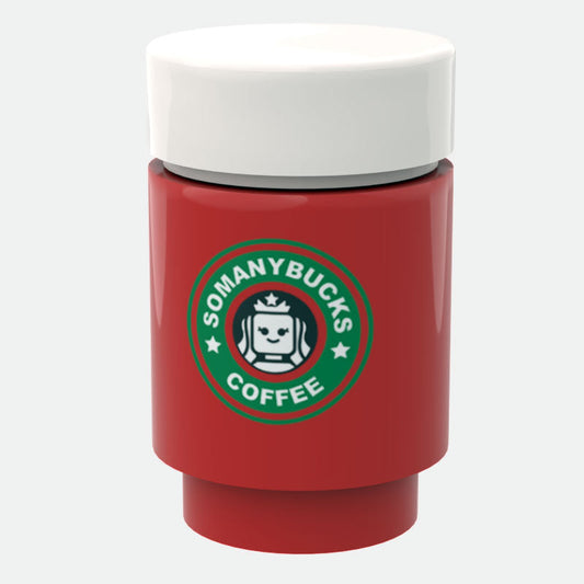 Somanybucks Christmas Coffee Cup for Minifigs made using LEGO parts - B3 Customs B3 Customs