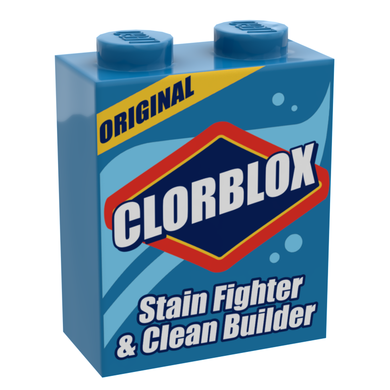 B3 Customs® Clorblox Minifig Cleaning Box made using LEGO part B3 Customs