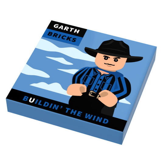 Garth Bricks Buildin' the Wind Music Album Cover (2x2 Tile) B3 Customs