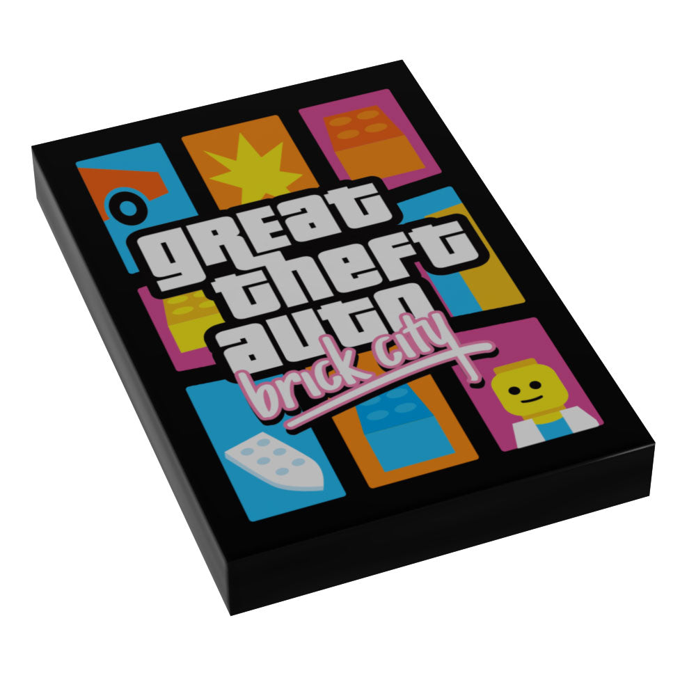 Great Theft Auto: Brick City Video Game Cover (2x3 Tile) made using LEGO part - B3 Customs B3 Customs