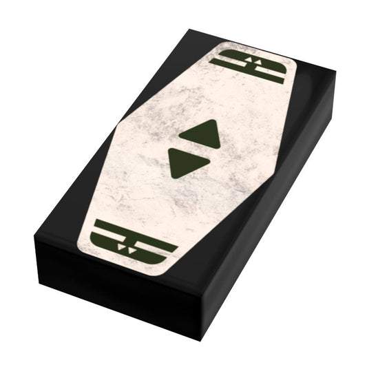 Green 2 Sabacc Card Custom Printed 1x2 Tile made using LEGO part - B3 Customs B3 Customs