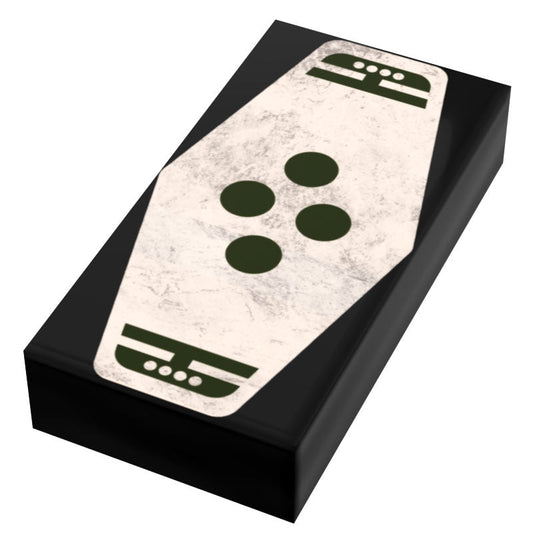 Green 4 Sabacc Card Custom Printed 1x2 Tile made using LEGO part - B3 Customs B3 Customs