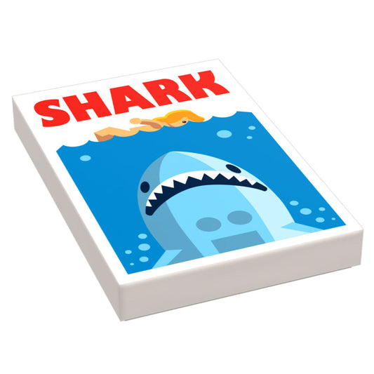 Shark Movie Cover (2x3 Tile) made using LEGO part B3 Customs