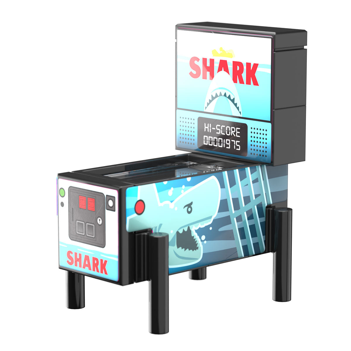 Shark Pinball Arcade Machine Building Set made using LEGO parts B3 Customs
