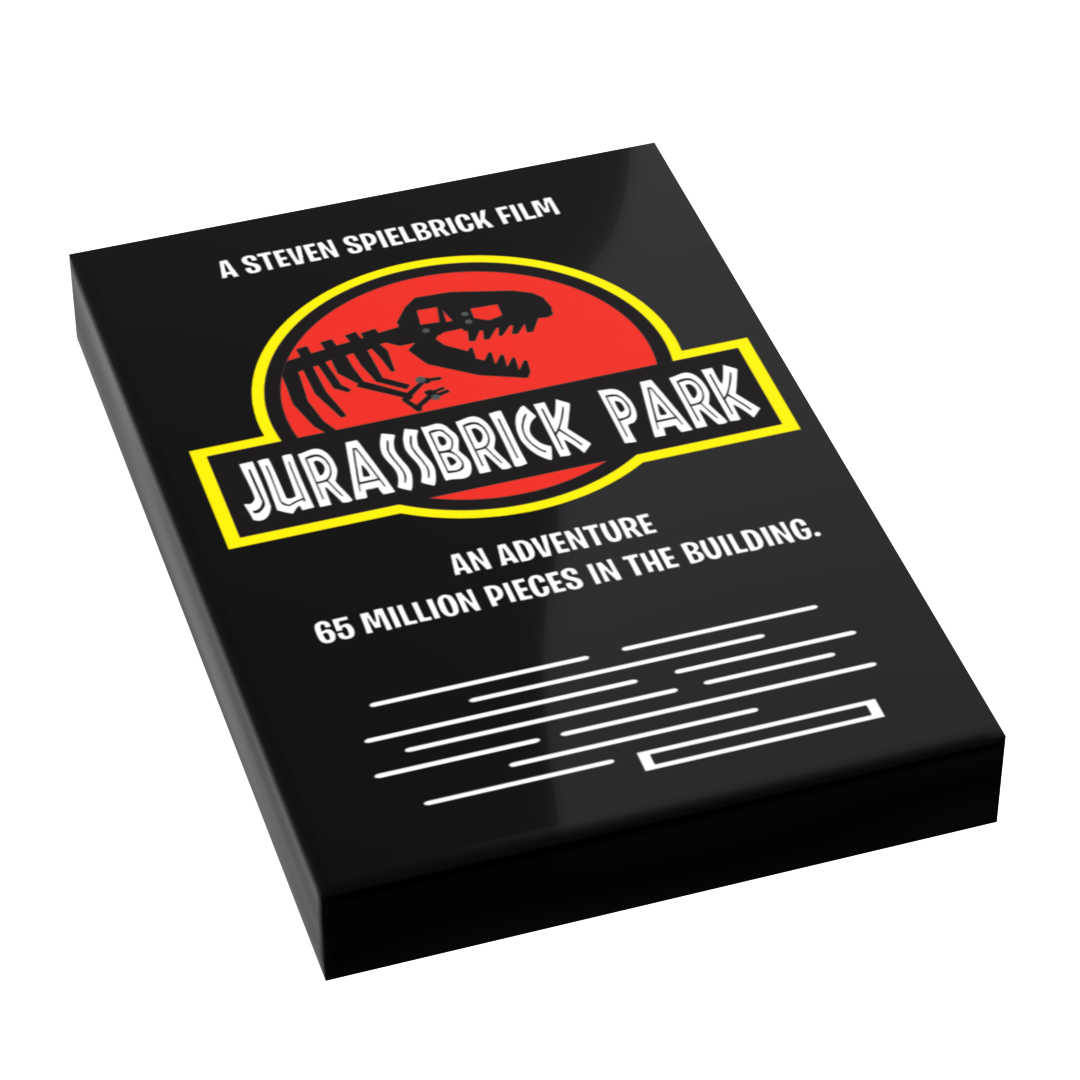 Jurassbrick Park Movie Cover (2x3 Tile) - B3 Customs B3 Customs