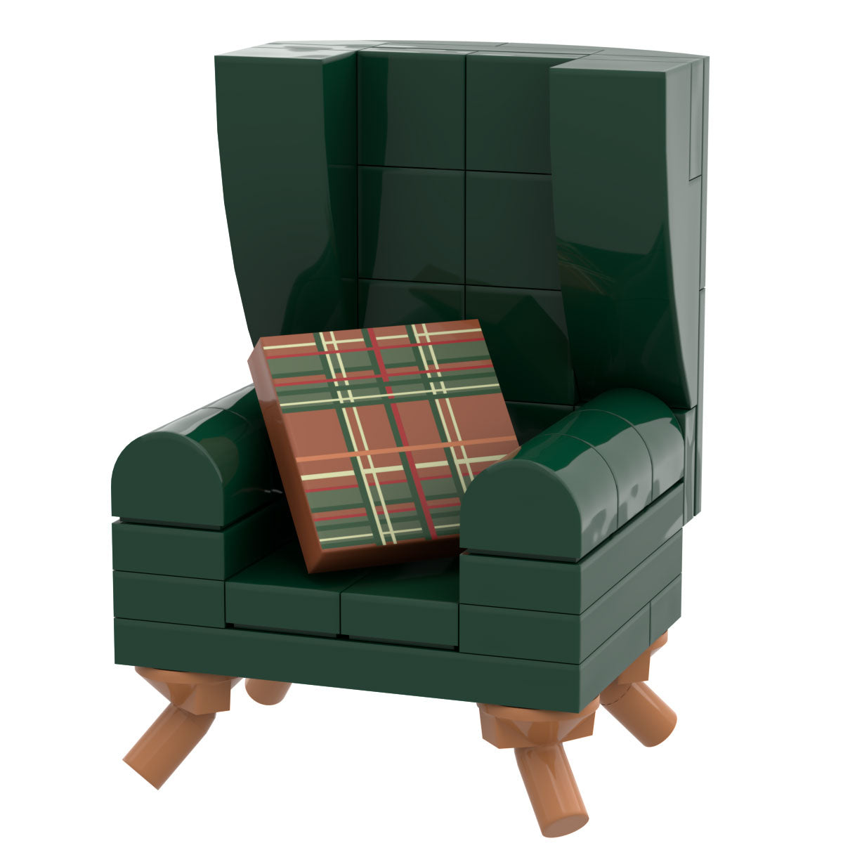 B3 Home Green Kelly Chair w/ Pillow made using LEGO parts B3 Customs