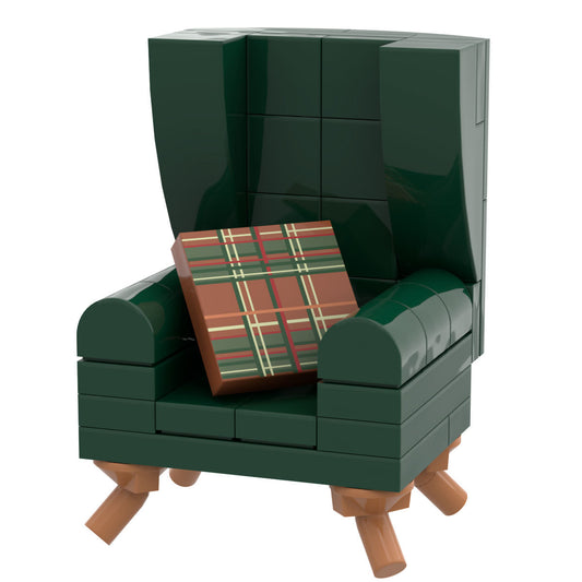 B3 Home Green Kelly Chair w/ Pillow made using LEGO parts B3 Customs