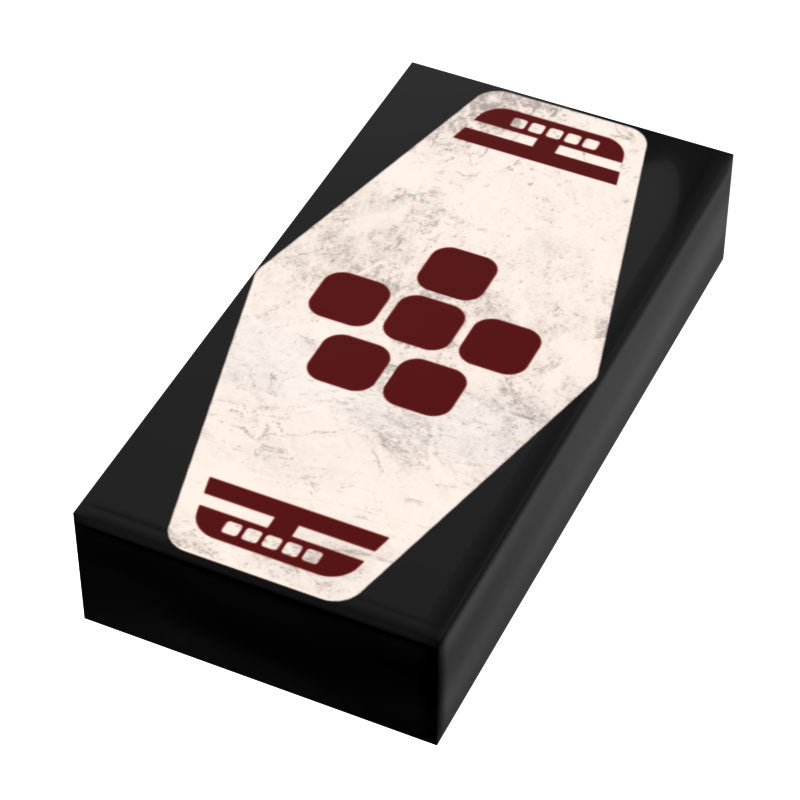 Red 6 Sabacc Card Custom Printed 1x2 Tile made using LEGO part - B3 Customs B3 Customs