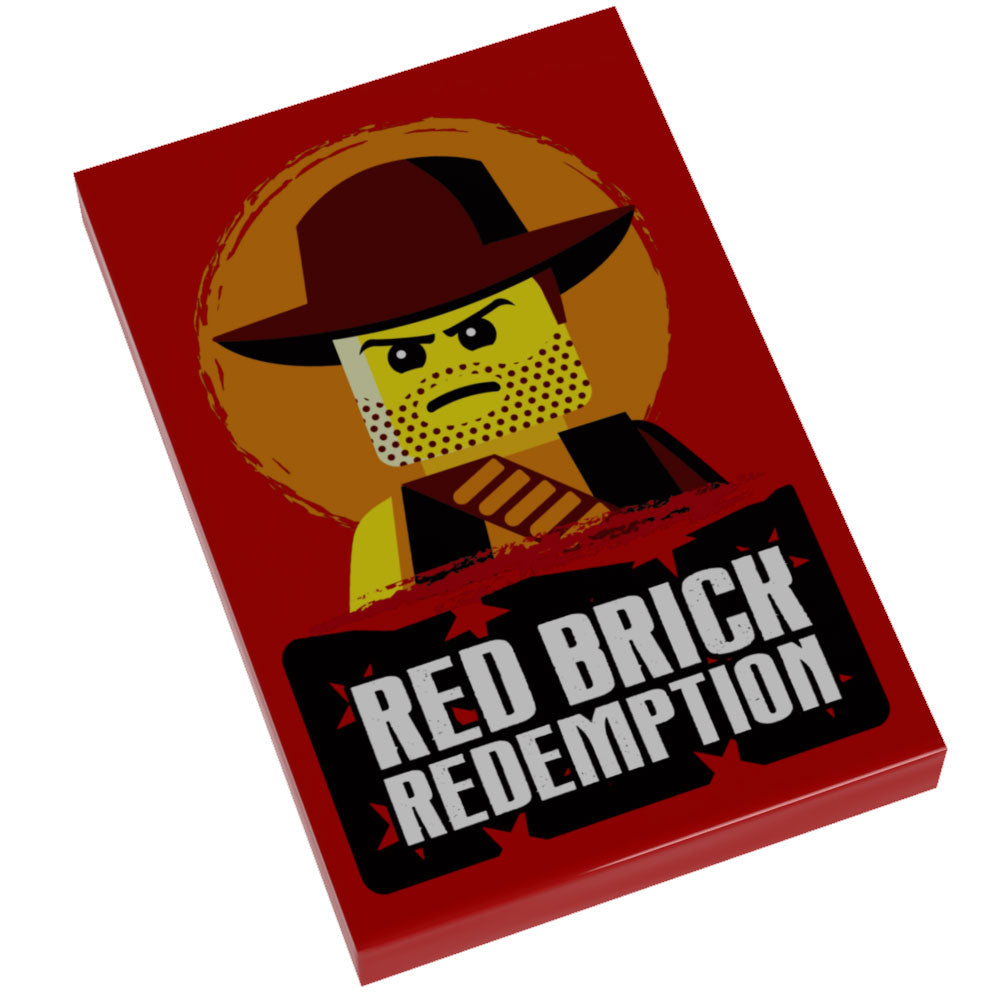 Red Brick Redemption Video Game Cover (2x3 Tile) made using LEGO parts - B3 Customs B3 Customs