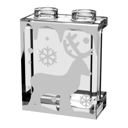 Winter Village Window with Reindeer made 1x2x2 Panel - B3 Customs B3 Customs