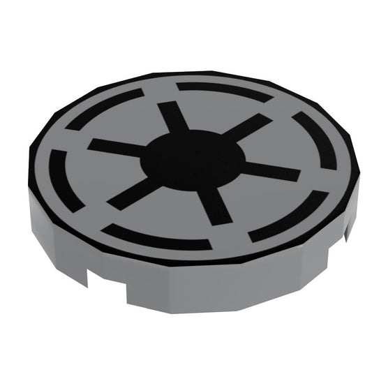 Republic Crest - Custom Printed Star Wars 2x2 Round Tile made using LEGO part B3 Customs