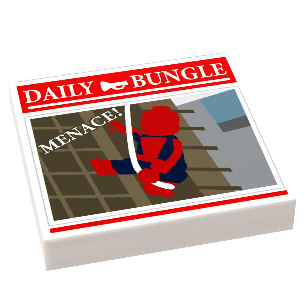 Spider Menace! Newspaper - Custom Part (2x2 Tile) made using LEGO part B3 Customs