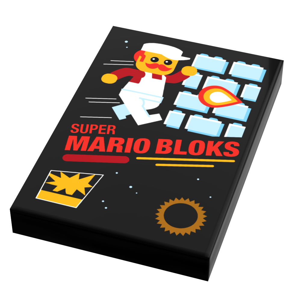 Custom Super Mario Bloks Video Game Cover (2x3 Tile) B3 Customs