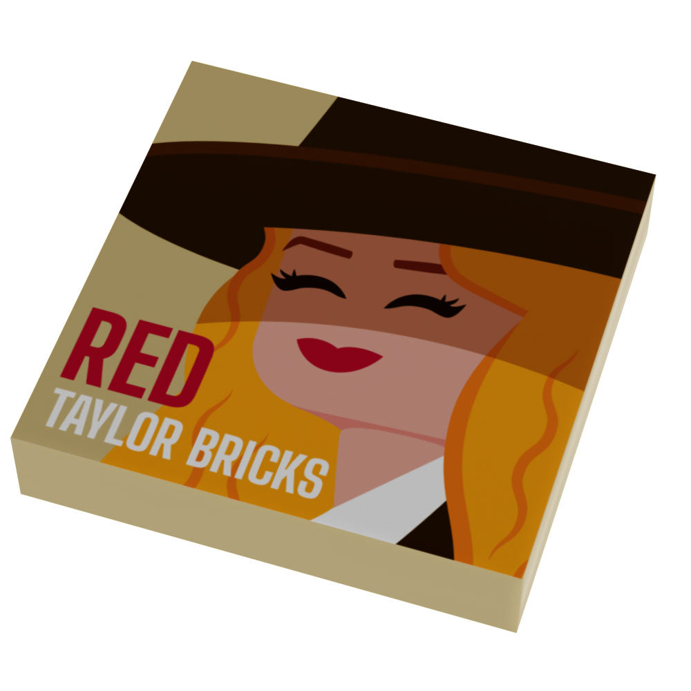 Taylor Bricks RED Music Album Cover (2x2 Tile) made using LEGO part - B3 Customs B3 Customs