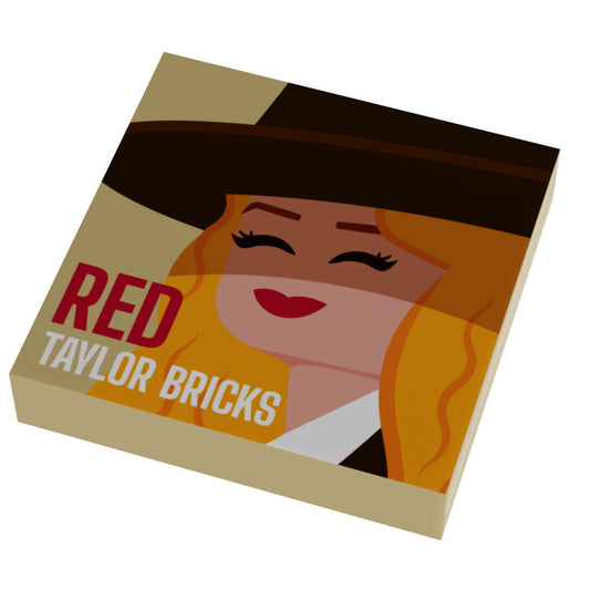 Taylor Bricks RED Music Album Cover (2x2 Tile) made using LEGO part - B3 Customs B3 Customs