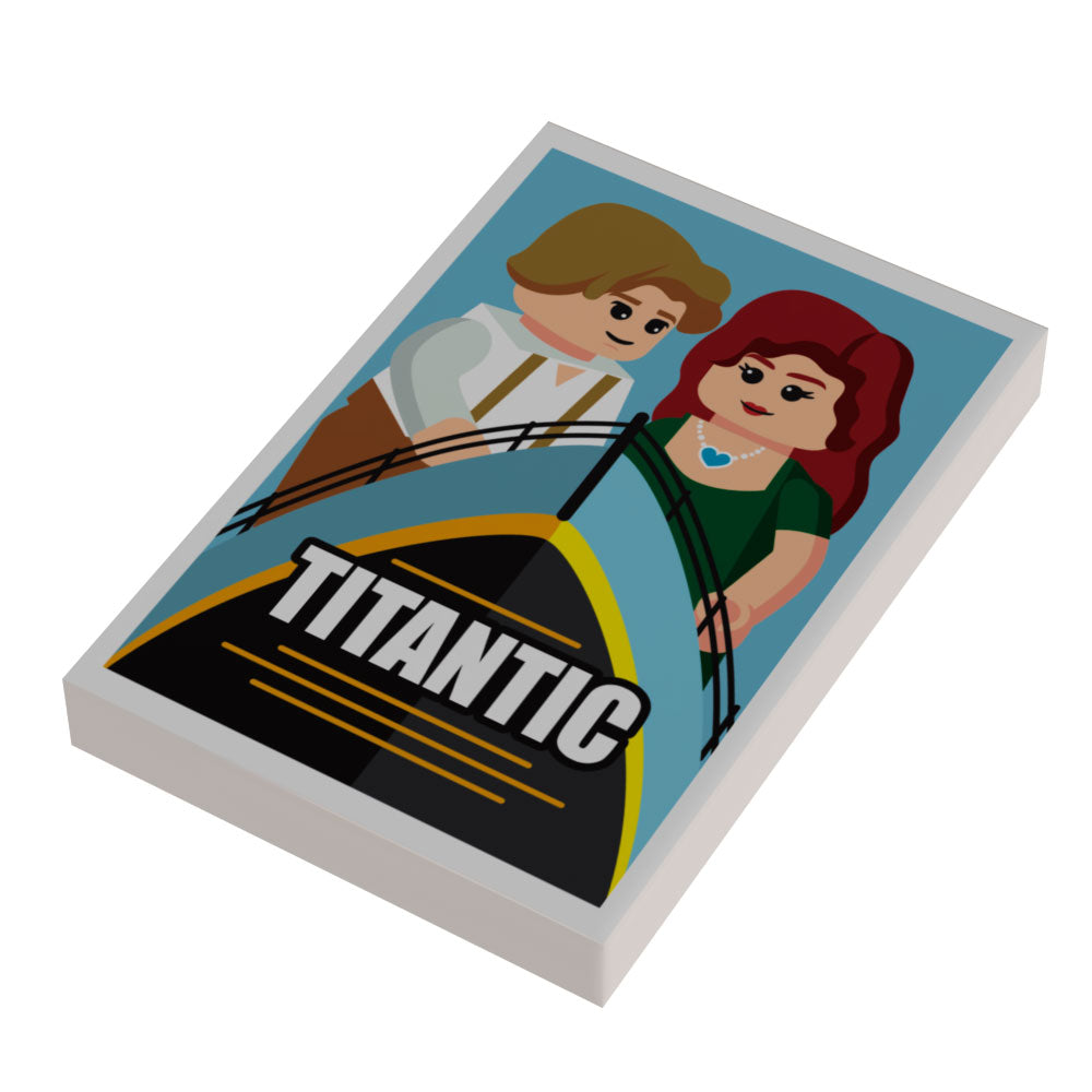 Titanic Movie Cover (2x3 Tile) made using LEGO parts - B3 Customs B3 Customs