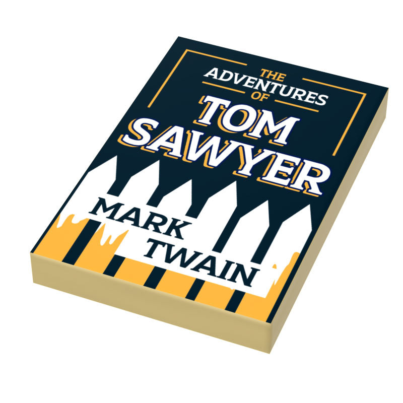Tom Sawyer Book Tile (2x3) made using LEGO part. B3 Customs