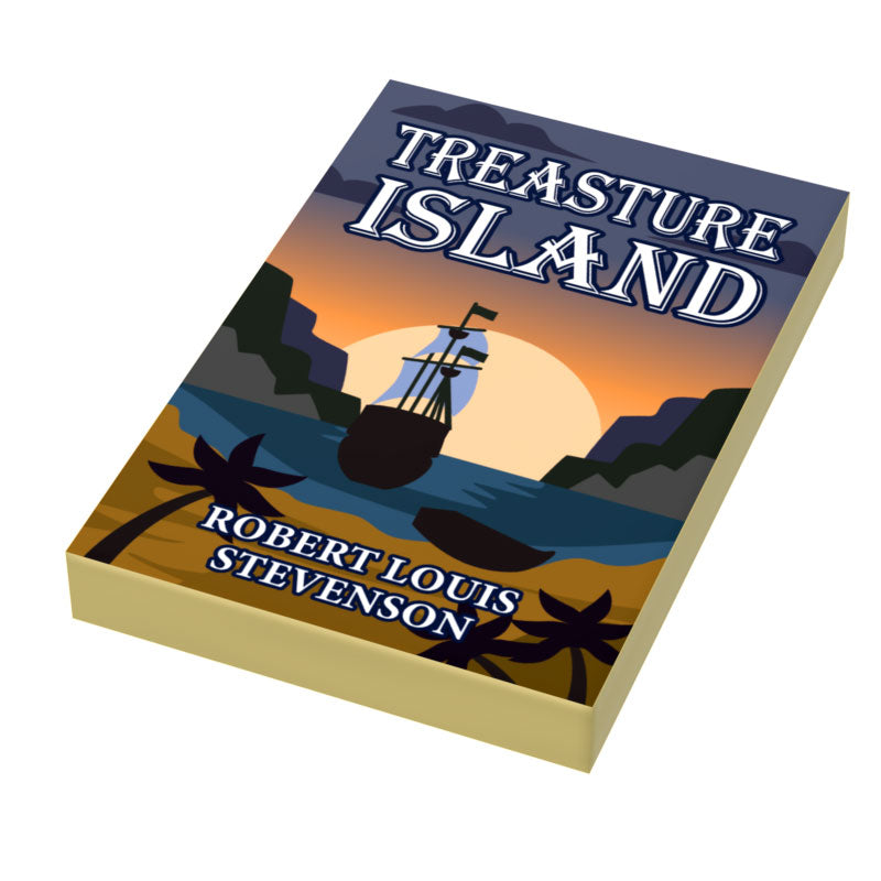 Treasure Island Book Tile (2x3) made using LEGO part B3 Customs