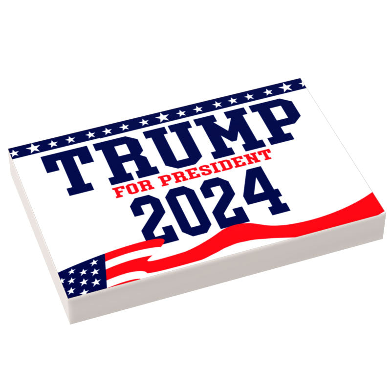 Trump 2024 Election USA Campaign Sign (2x3 Tile) made using LEGO part - B3 Customs B3 Customs