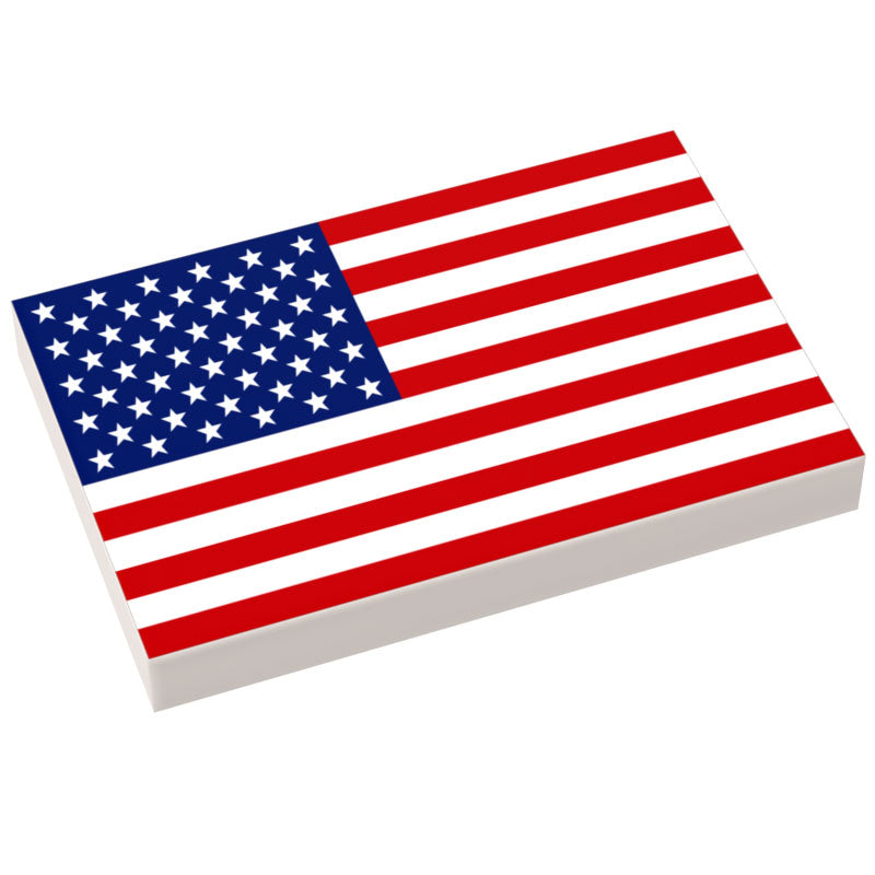 United States of America Flag (USA) (2x3 Tile) made using LEGO part - B3 Customs B3 Customs