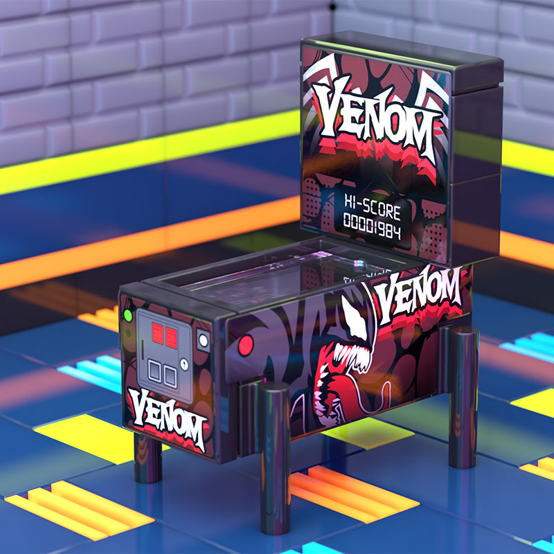 Venom Pinball Arcade Machine Building Set made using LEGO parts B3 Customs