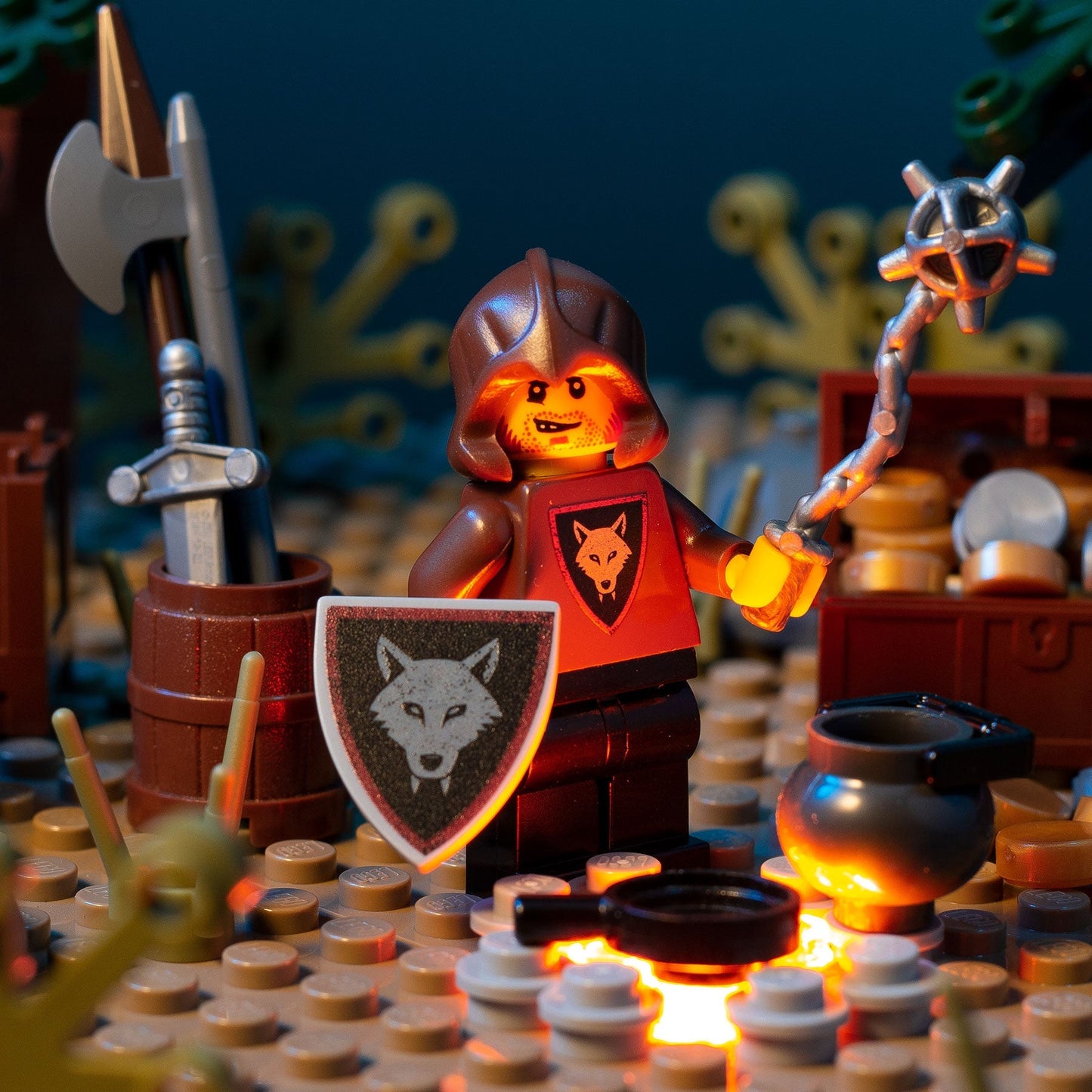 Wolfpack Raider (Flail) - Custom Castle Minifigure B3 Customs