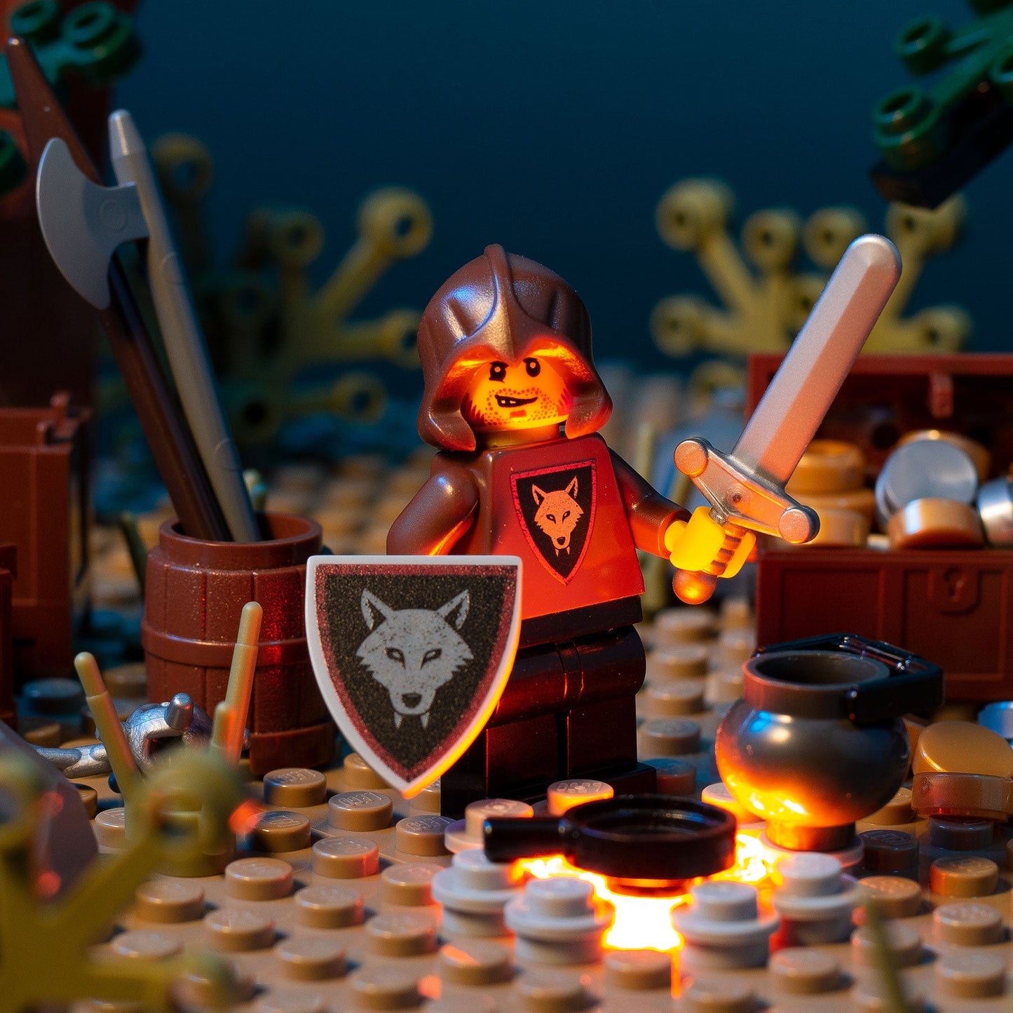Castle Wolfpack Bandit (Sword) Minifig made using LEGO parts - B3 Customs B3 Customs