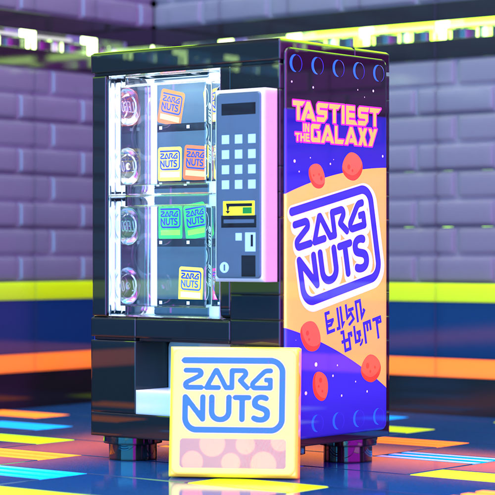 Zarg Nuts Vending Machine Building Set made using LEGO parts - B3 Customs B3 Customs