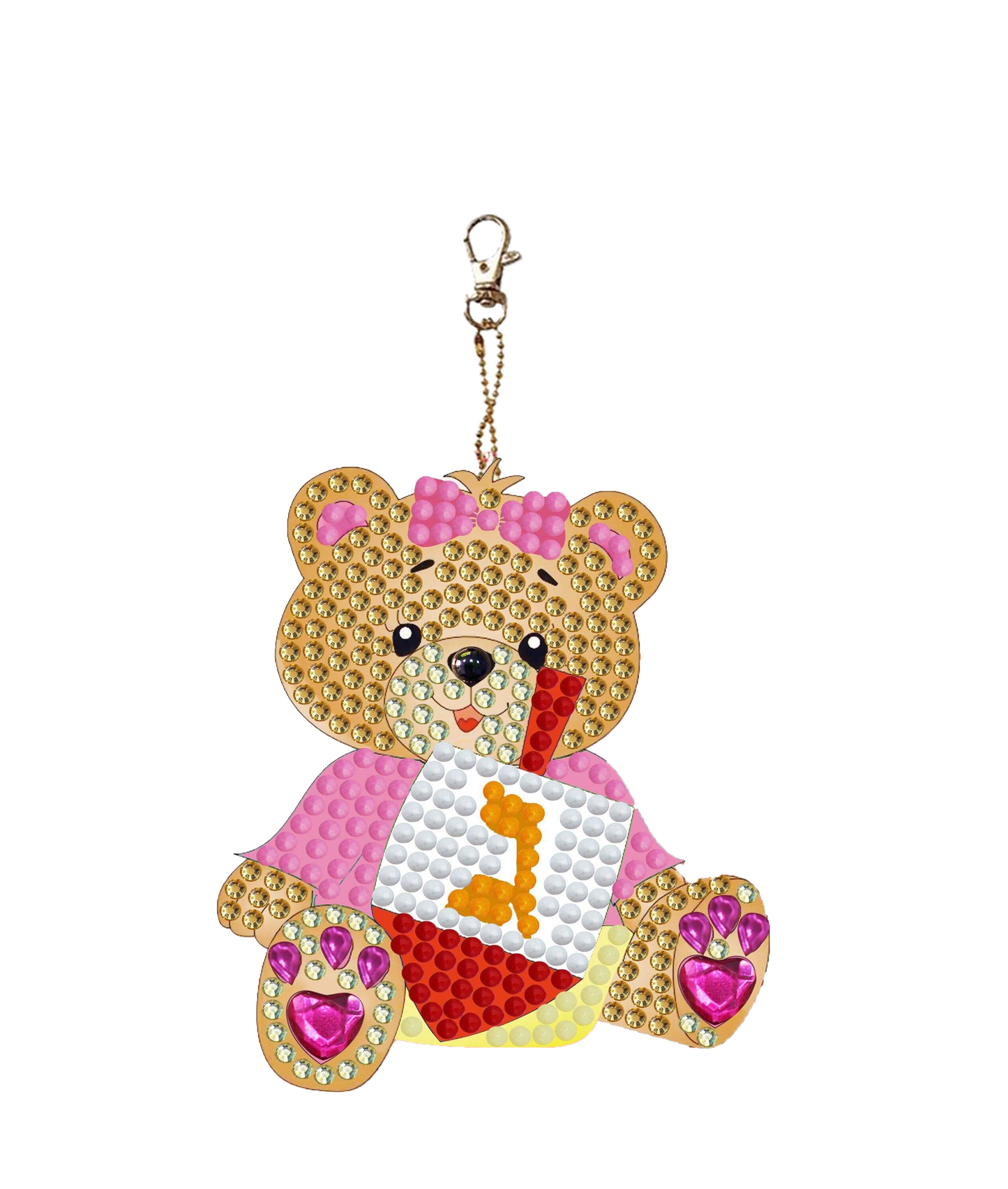 Diamond Art Dreidel Bear Keychain