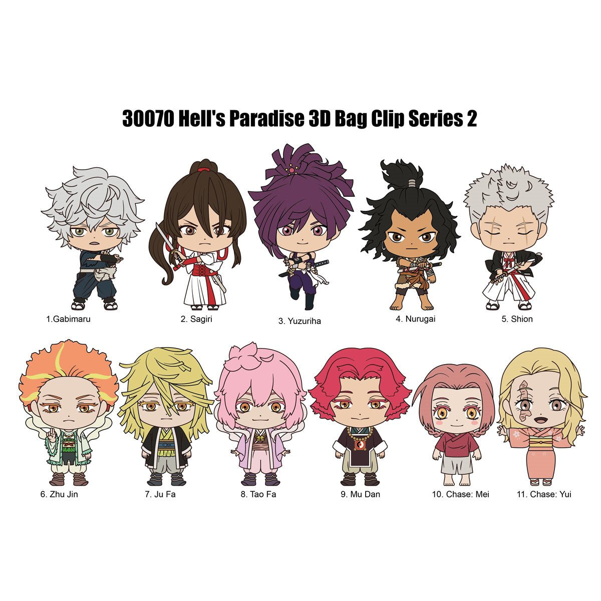 Hell's Paradise Series 2 3D Foam Bag Clip Blind Bag Super Anime Store