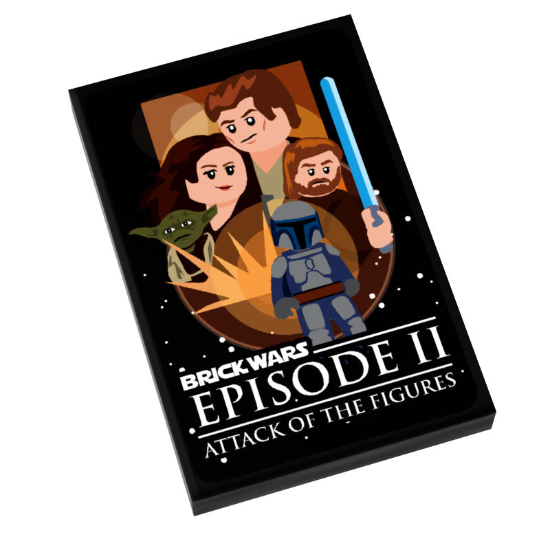 Brick Wars: Attack of the Figures (EP. 2) Movie Tile Cover (2x3 Tile) made using LEGO part - B3 Customs B3 Customs
