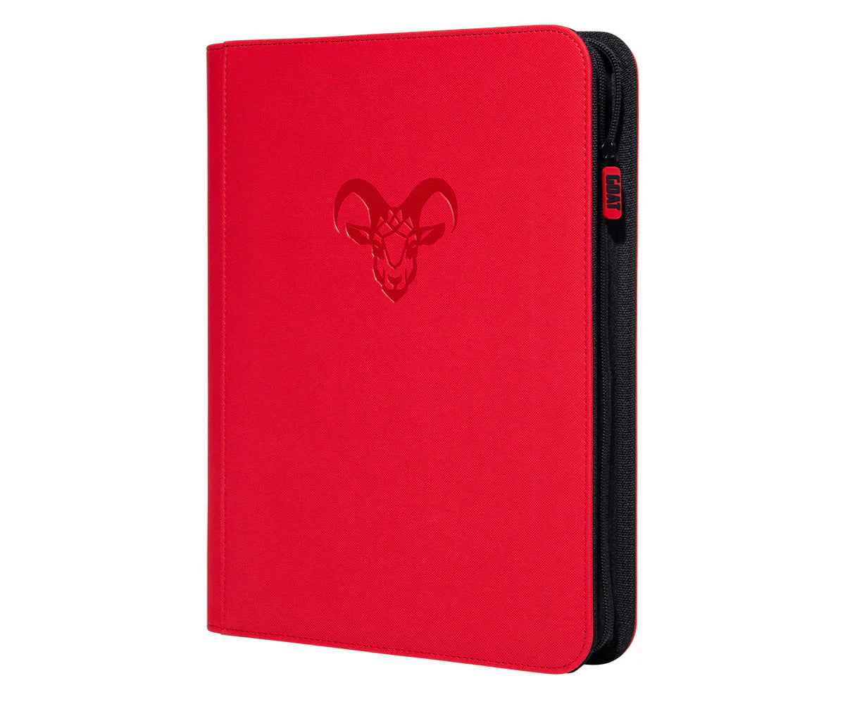 9 Pocket "Stay Flat" Card Binder Red Mankey Business