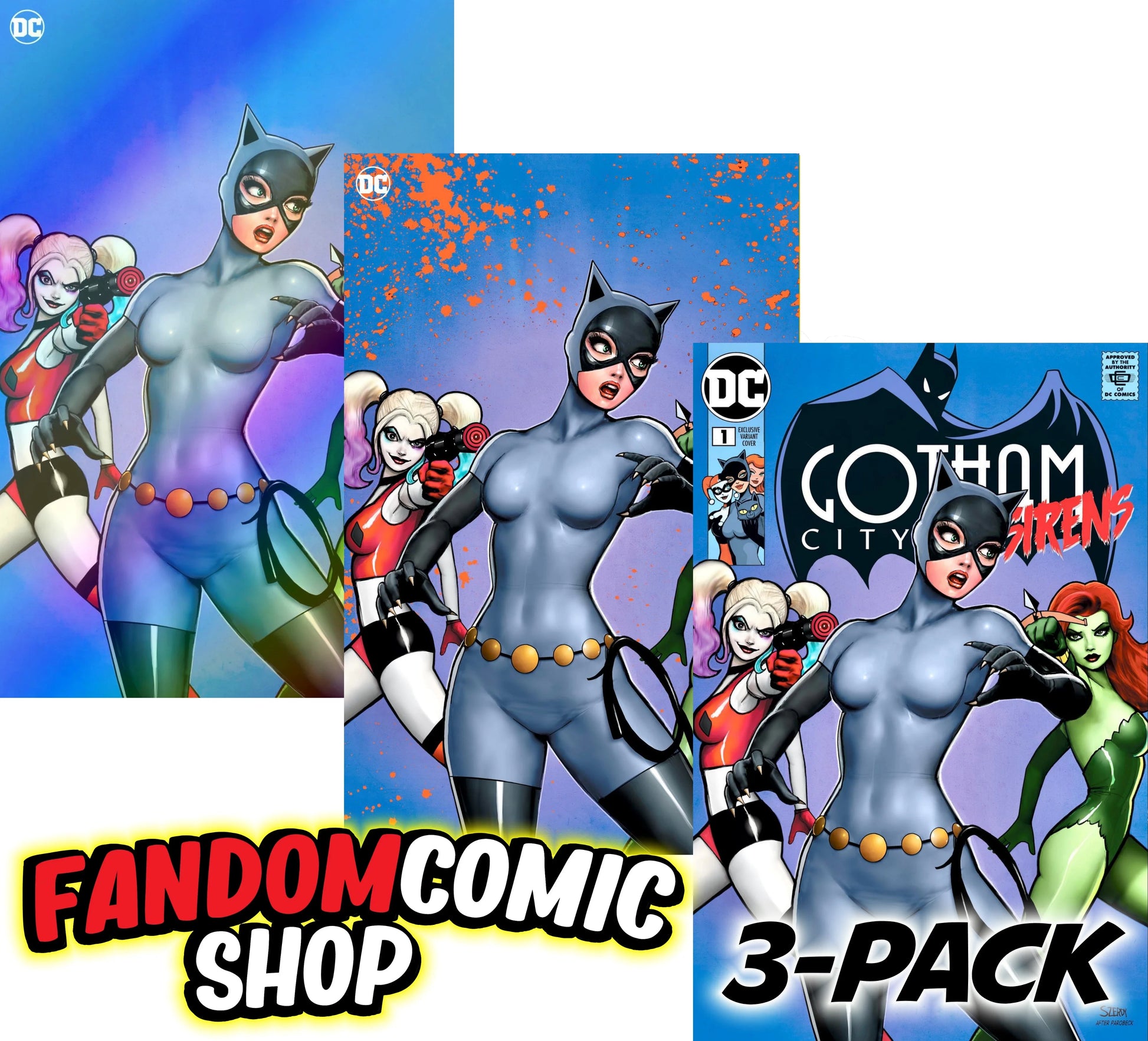 GOTHAM CITY SIRENS #1 (NATHAN SZERDY EXCLUSIVE TRADE/VIRGIN/FOIL VARIANT SET)(2024) ~ DC Comics Fandom Comic Shop