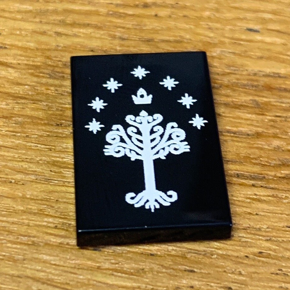 Gondor Banner (LOTR) Printed 2x3 Tile made using LEGO part - B3 Customs B3 Customs