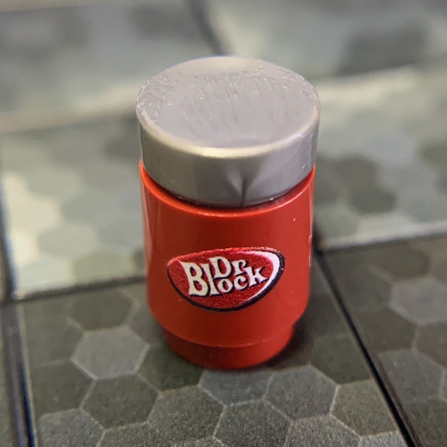 Dr. Block Soda Can made using LEGO parts B3 Customs