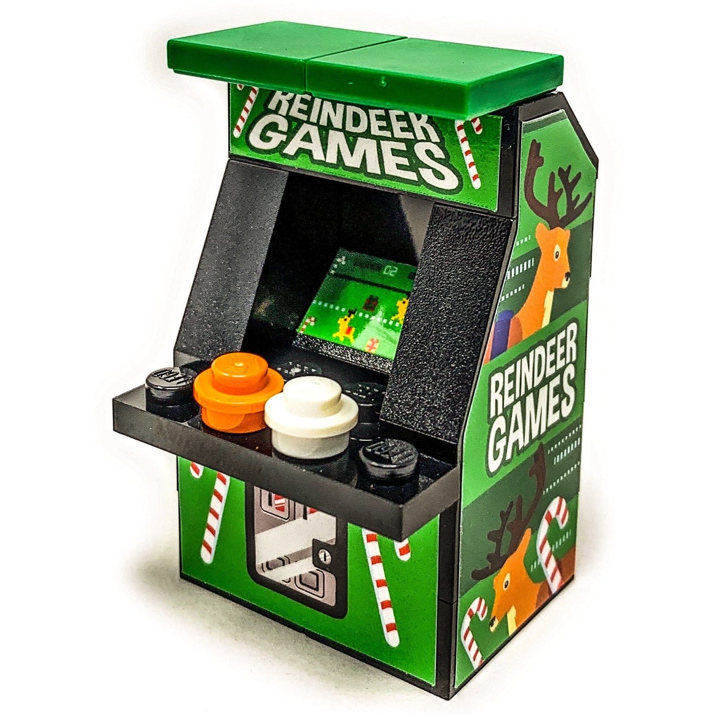 Reindeer Games Arcade Machine Toy Building Kit made using LEGO parts - B3 Customs B3 Customs