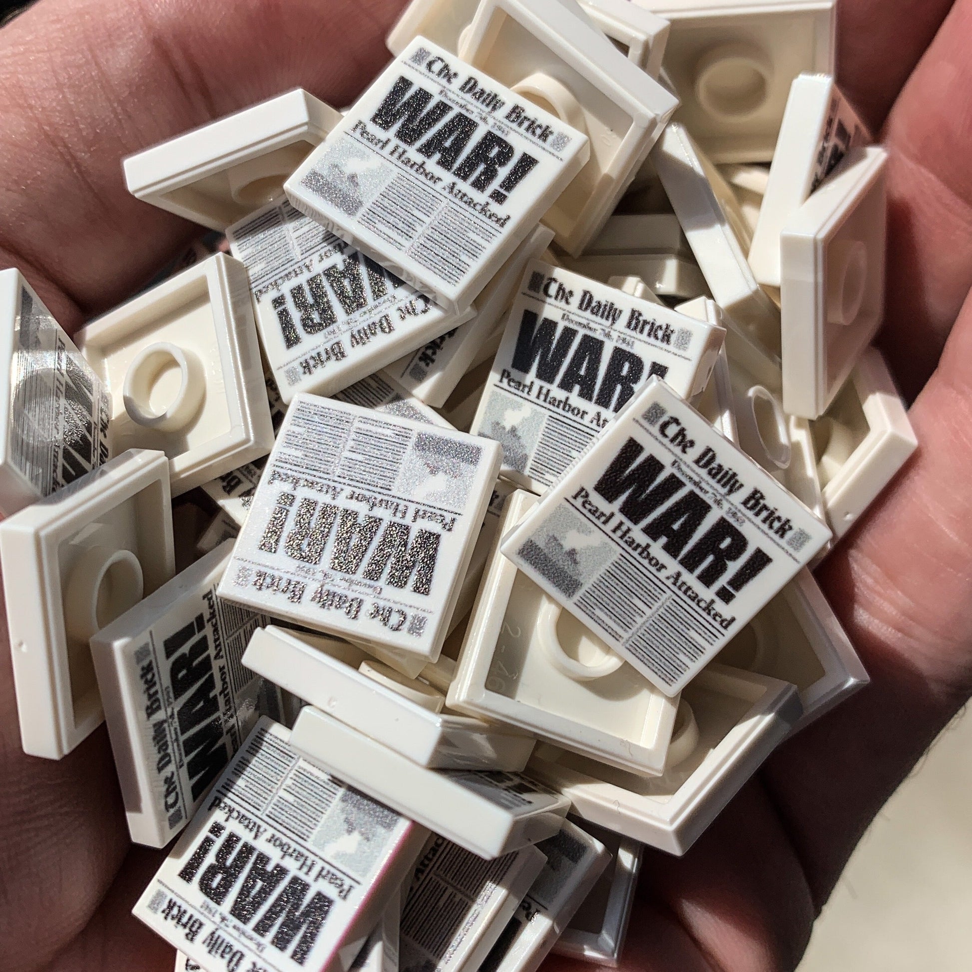 Pearl Harbor Attack WW2 Newspaper (2x2 Tile) made using LEGO part B3 Customs